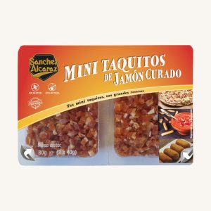 Sánchez Alcaraz Taquitos of cured Serrano Ham (Diced in small cubes) 2 x 40 gr